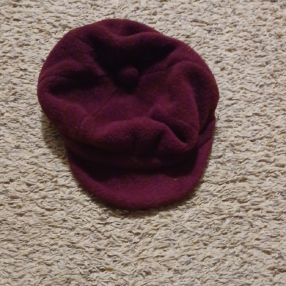 Plush Burgundy Women's Hat